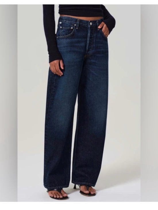 Citizens Of Humanity Denim - Citizens Of Humanity Ayla Bowed Barrel Leg Jean in Bandit Dark Wash Clean Hem 31